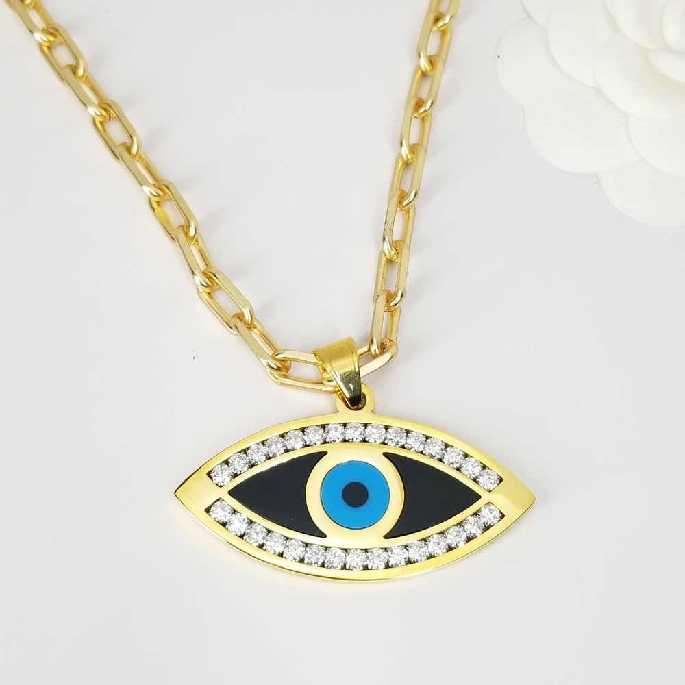Unique One of Kind Statement Evil Eye Necklace NWT - Picture 4 of 10